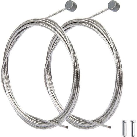 Câble de frein pour vélo - 2 pièces - Acier inoxydable - Pour freins V-Brake et freins à disque mécaniques - VTT, vélos de route, vélos hybrides - 1,5 mm x 1700 mm (1/5)