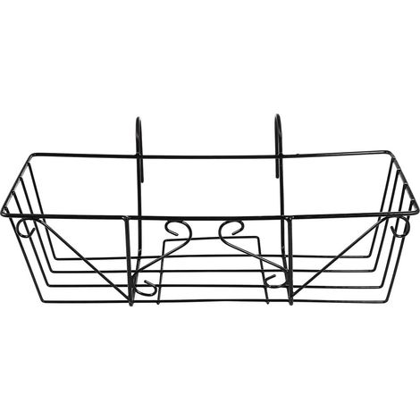 Support Suspendu Carré pour Pots de Fleurs en Fer Noir 51 Cm, Étagère Balcon Pratique pour Jardinières et Pots Extérieurs, Rangement Gain de Place pour Jardin et Fenêtre (1/5)
