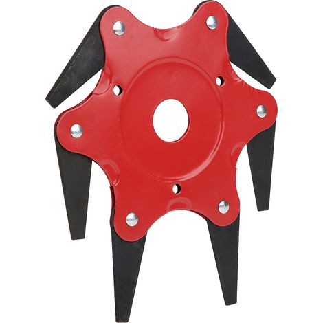 Tête de coupe à 6 dents avec lames en acier, tondeuse à gazon, coupe-bordures, débroussailleuse, rouge (1/5)