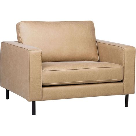 Armchair SAVALEN Faux Leather Beige