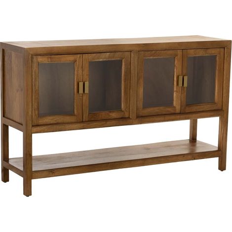 Aparador de madera marrón 4 puertas 150x40x90h cm (1/5)
