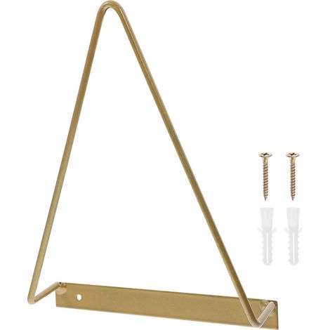 Dreieckiger Wand-Schallplattenhalter, Vinyl-Mediendisplay, Album-Schallplatten-Wandhalter-24X18.3CM-Golden (1/4)