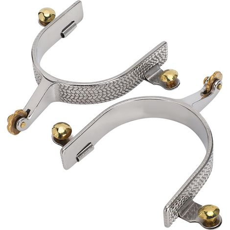 Éperons Western en Acier Inox pour Équitation avec Engrenage Laiton - Hommes (1/5)