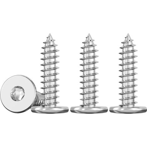 Vis Torx M5 Mince Autotaraudeuses à Tête Plate 50 Pièces Vis A Bois En Inox 304, EntièRement Fileté, M5x20mm (1/5)