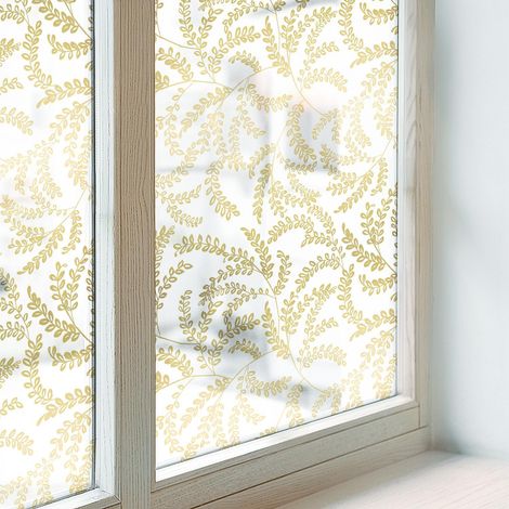 Film Occultant pour Vitre 100x116 cm Vitrail Collés sur le Verre Protection PVC pour Chambre Cuisine Salle de Bain Adhésif Décoratif Modèle de plante (1/5)