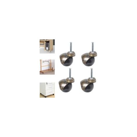 Remitery – Juego de 4 ruedas giratorias de 50 mm – Carga máxima 25 kg – Fabricadas en poliuretano y metal – Para muebles pequeños y carros de microondas