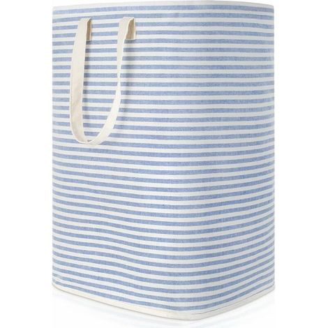 Panier À Linge - 72 L - Pliable - 40 X 30 X 60 Cm - Bleu - Tissu TC + Revêtement PE Imperméable