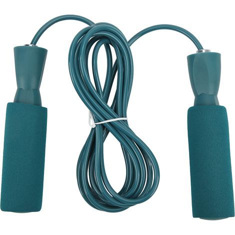 Adjustable steel wire jump rope with double bearings for men, women and children, blue