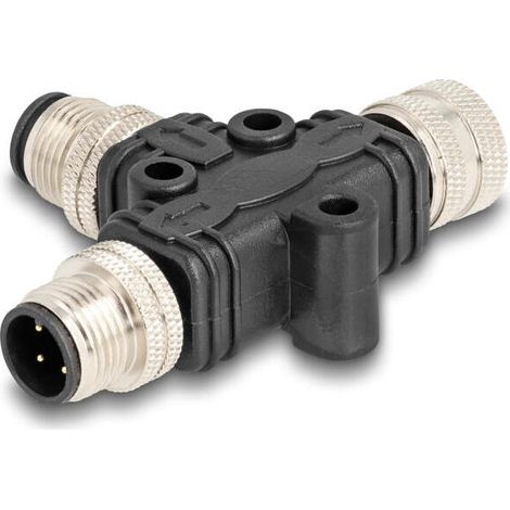 Delock m12 t-splitter a-kodiert 4 pin 1 x macho a 1 x macho und