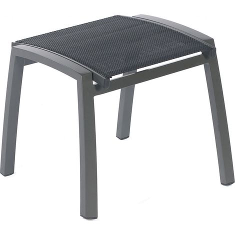 Sonnenpartner Fußhocker Florida Aluminium anthrazit/Textilen schwarz Sitzhocker (1/5)