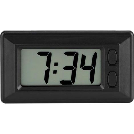 Horloge Numérique - Ecran LCD - Affichage Heure et Date - Installation Adhesif - 77 x 42,4 x 17,7 mm - 1 Unite (1/4)