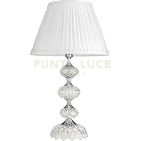 LUME/G. DALLAS CROMO E CRISTALLO CON PARALUME D.40CM 1 LUCE ATTACCO E27