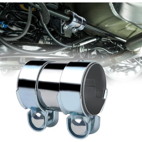 Collier Manchon Raccord Echappement 55mm x 95mm Colliers de Serrage en Acier Inoxydable 409 Réglable pour Tuyaux D'échappement Moto, Bateaux, Camions de Construction (1/5)