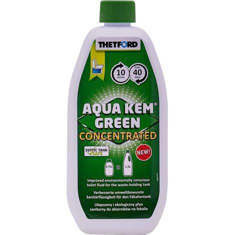 Líquido WC químico 0,75L, aditivo para WC portátil, líquido verde WC químico concentrado (1/5)