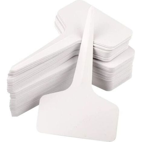 100 Pieces Blanc marqueurs en Plastique de Plantes Type T, balises durables de marqueurs de Jardin imperméables étiquettes de semis (1/5)