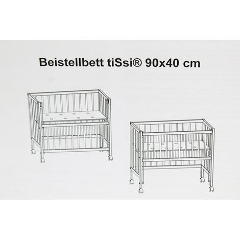 [NEUWERTIG] B-Ware tiSsi Beistellbett Kinderbett Gitterbett Babybett Bett Bettchen weiß 40 x 90 cm (1/2)