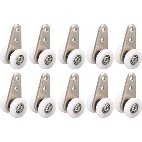 Ensemble de 10 chariots de rangement, 49 mm L, roulettes pour portes coulissantes, roulettes de guidage, roulettes porte-bagages en nylon pour portes coulissantes, fenêtres et placards (1/5)