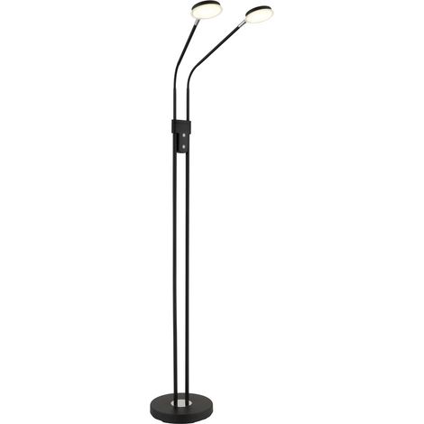 LED Stehleuchte Stehlampe Wohnzimmerlampe Touchdimmer Schwarz Metall H 173 cm (1/5)
