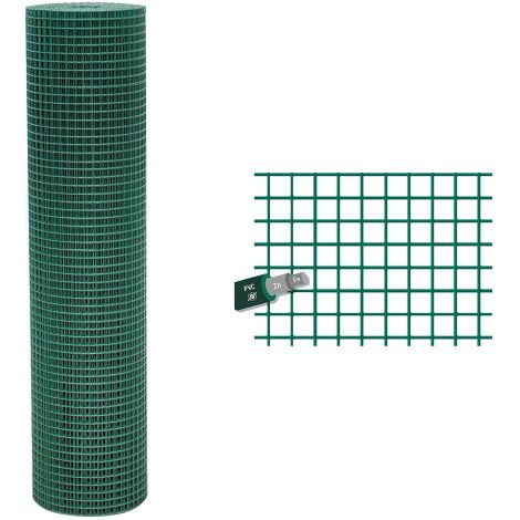 RETE ELETTROSALDATA PLASTIFICATA 6 x 6 Filo Ø mm. 1,0 - H. cm 100 x mt. 25
