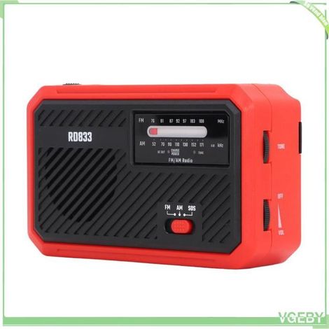 Radio électrique à manivelle - FAFEICY - Multifonction - LED solaire & manivelle - AM/FM SOS - Batterie 1200 mAh (1/5)