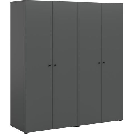 Darwin armoire de rangement 4 portes anthracite. (1/5)