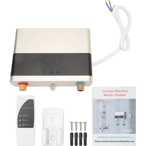 Eosnow Chauffe-eau électrique instantané 6000W 220V,maison cuisine salle de bains intérieur chauffe-eau électrique,or (1/5)