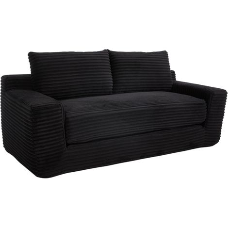 2-Sitzer-Schlafsofa aus schwarzem Stoff mit Memory-Schaum, 2-in-1, ohne Montage (1/5)