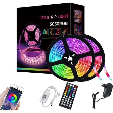 Guirlande lumineuse LED RGB avec télécommande, idéale pour la décoration intérieure, les fêtes, le jardin et les événements.-AquaForge (1/5)