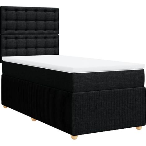 Maison Exclusive - Giroletto a Molle con Materasso Nero 100x200 cm in Tessuto (1/5)