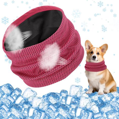 Bandana rafraîchissant pour chiens, Bandana rafraîchissant pour chiens, Collier rafraîchissant pour chiens, 35 x 11 cm, rose, taille S, polyester, été (1/5)
