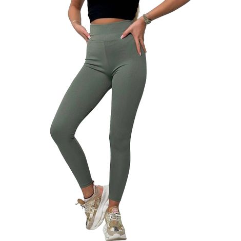 Leggings a righe color menta scuro