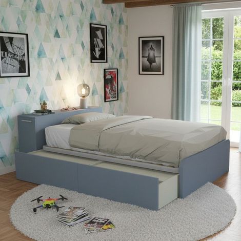 Letto una piazza e mezza 120x190 con contenitore - Ideale per camerette - Avio