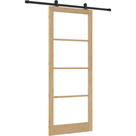 Maison Exclusive - Schiebetür ORKDAL Natürlich und Schwarz 93 x 2