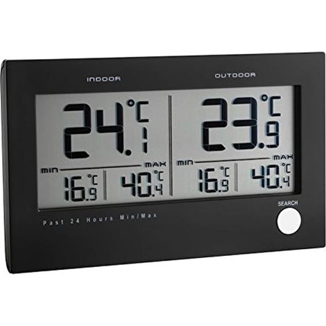 TFA-Dostmann Twin 30.3048 Thermomètre numérique sans Fil, Noir avec Batteries (1/3)