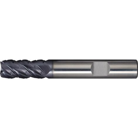 Fresa  de mango  DIN  6527L Tipo  NF-UNI D.6mm  VHM TiAlN  45Grados HB  Z.4 largo  TECWERK