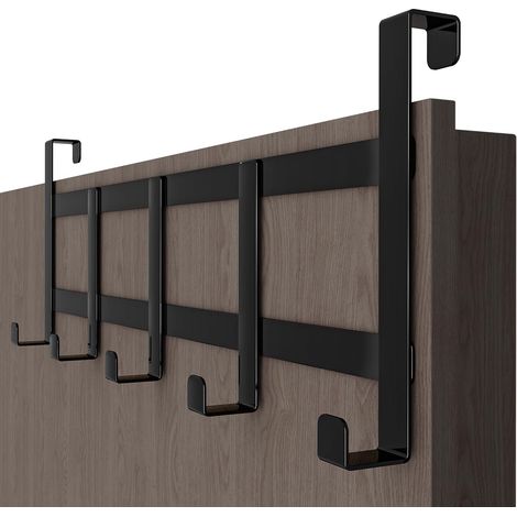 Garderobe für Tür, schwarz – Türhaken aus Edelstahl, einfach zu bedienen – Türhaken, Türgarderobe, Türhaken (1/5)