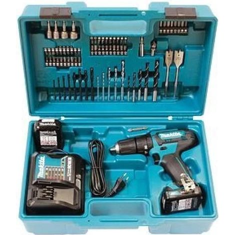 Makita – Perceuse à percussion 12V avec 2 batteries 2.0Ah – Moteur Brushless – Capacité de perçage 21mm bois – Pour espaces confinés - HP333DSAX1