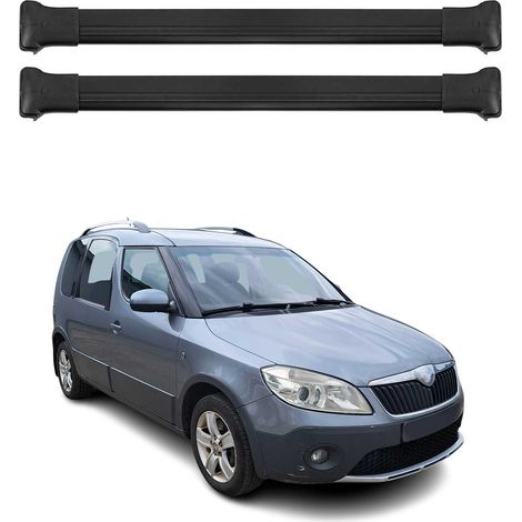 OMAC Aluminium-Dachträger für Skoda Roomster 2006-2015 – Max. Traglast 75 kg – 2x Schwarz (1/5)