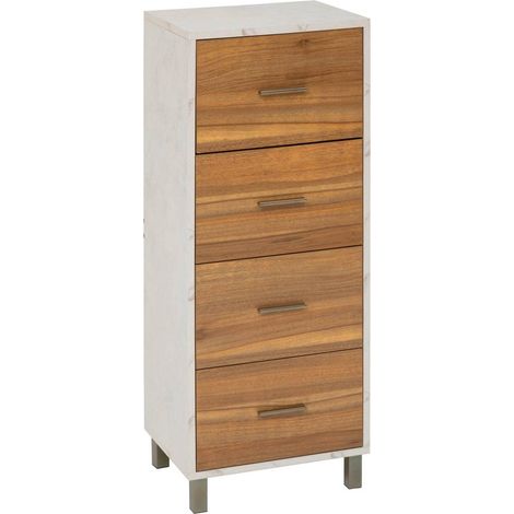 Mobile da bagno a 4 cassetti come in legno ed effetto marmo - 5five