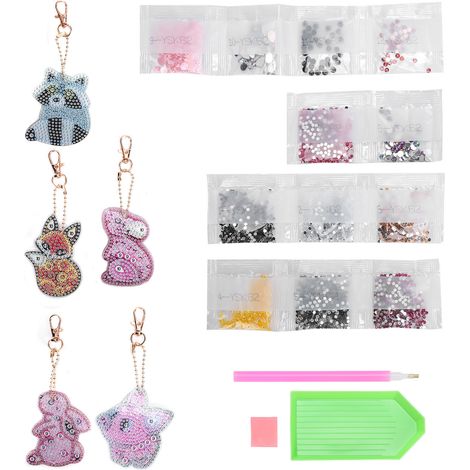 Diamond Painting Keychain Kit Stylish Pendant Cartoon DIY Embroidery Craft Decorations (1/5)