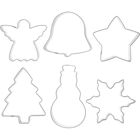 Ausstechformen-Set aus Edelstahl, 6 festliche Formen