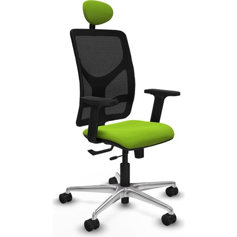 Silla de oficina piqueras y crespo Motilla cuero sintético negro pistacho (1/2)