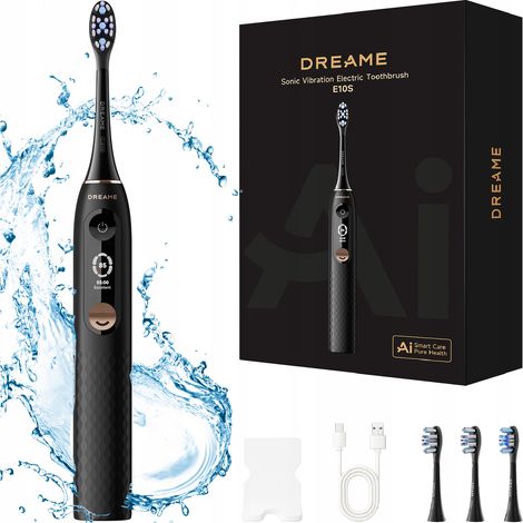 Cepillo de dientes s贸nico Dreame E10S, 鈥嬧�媍olor negro, bater铆a de 180 d铆as, 6 cabezales.