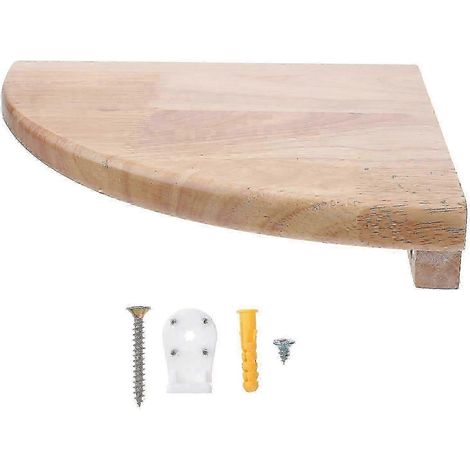 Étagère d'angle murale en chêne de 23 cm, gain de place, idéale pour la cuisine, la salle de bain ou le bureau. (1/3)