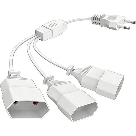 Rallonge Electrique 1m Plate 3 en 1 Multiprise Fiche Plate Derriere Meuble Double Prise Câble PC Rallonge Electrique 0.2m Triplite Triplette Electrique Multiprise 3 Prises Blanc