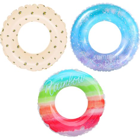 Anneau De Natation Gonflable - PVC Sans Phtalate - Pour Enfants 2 À 4 Ans - Piscine Plage Fête Estivale - Lot De 3 (1/5)