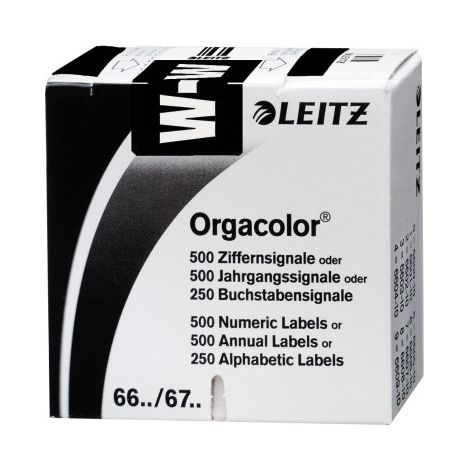Leitz Buchstabensignal Orgacolor 66321000 W schwarz 250 St,/Pack. (1/2)