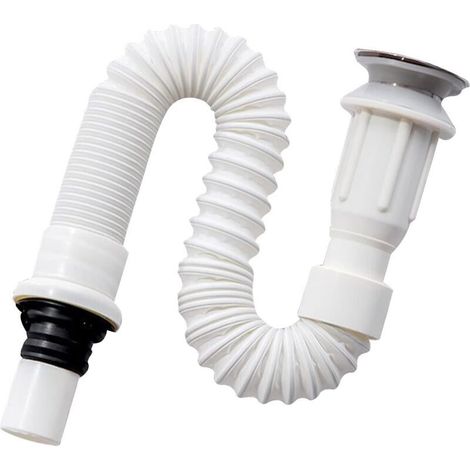– Siphon de lavabo flexible extensible 40 à 80 cm – Drainage étanche pour espaces restreints – Joint en caoutchouc anti-odeurs (1/4)