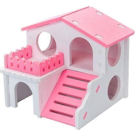 Voici une proposition de titre en français pour votre produit, respectant la limite de 190 caractères :

Villa en bois multi-étages DIY pour hamster, maison habitat avec échelle, cachette et décoratio