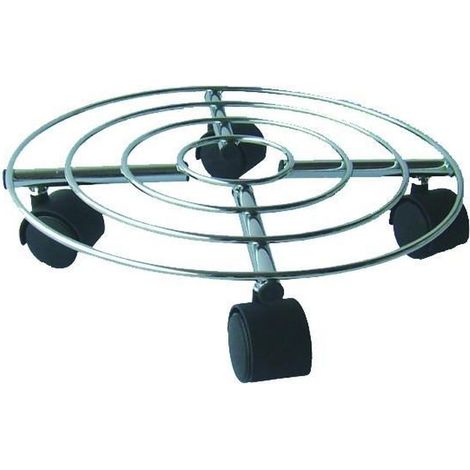 TrendLine Pflanzenroller Ø 30cm max. 50 kg Blumenroller Rollbrett verchromt